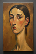 Brincos ebano cristallo verde - ritratto Modigliani