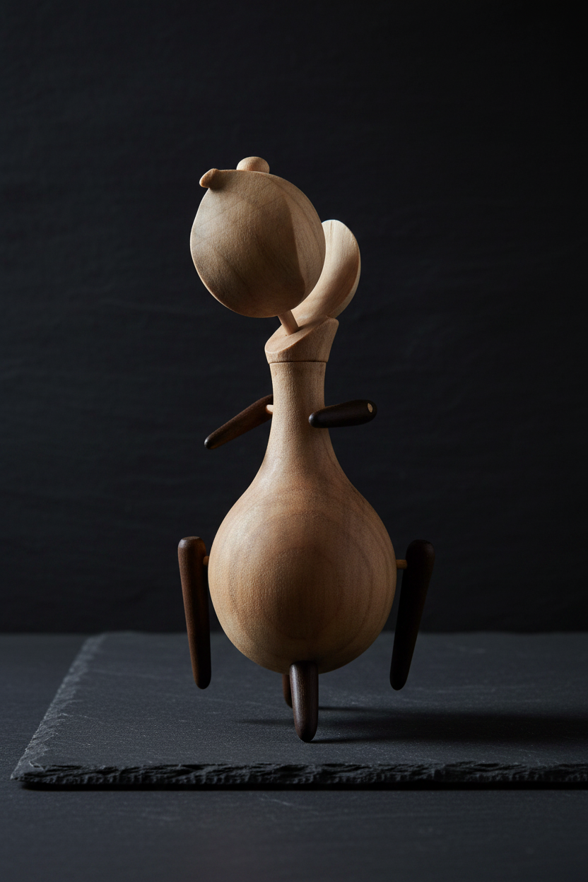 Scultura figura con pegs - appoggiata su terracotta
