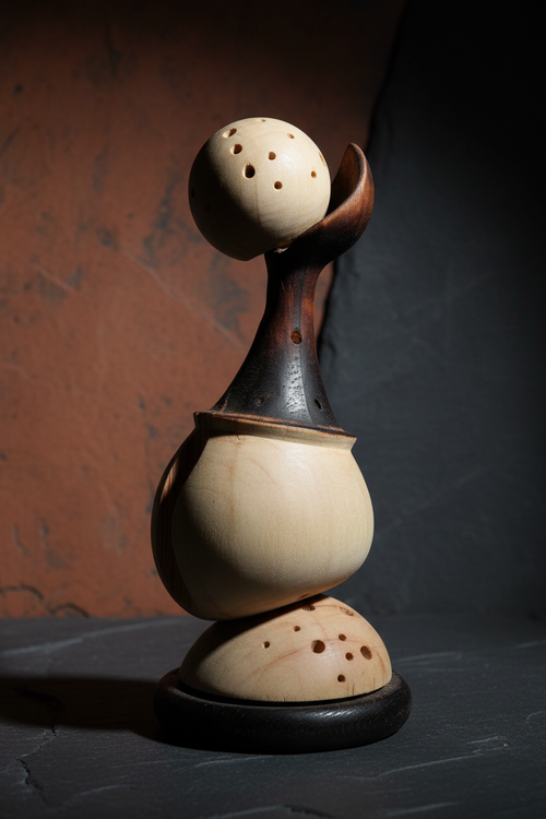 Scultura sfere con luna - ambientata